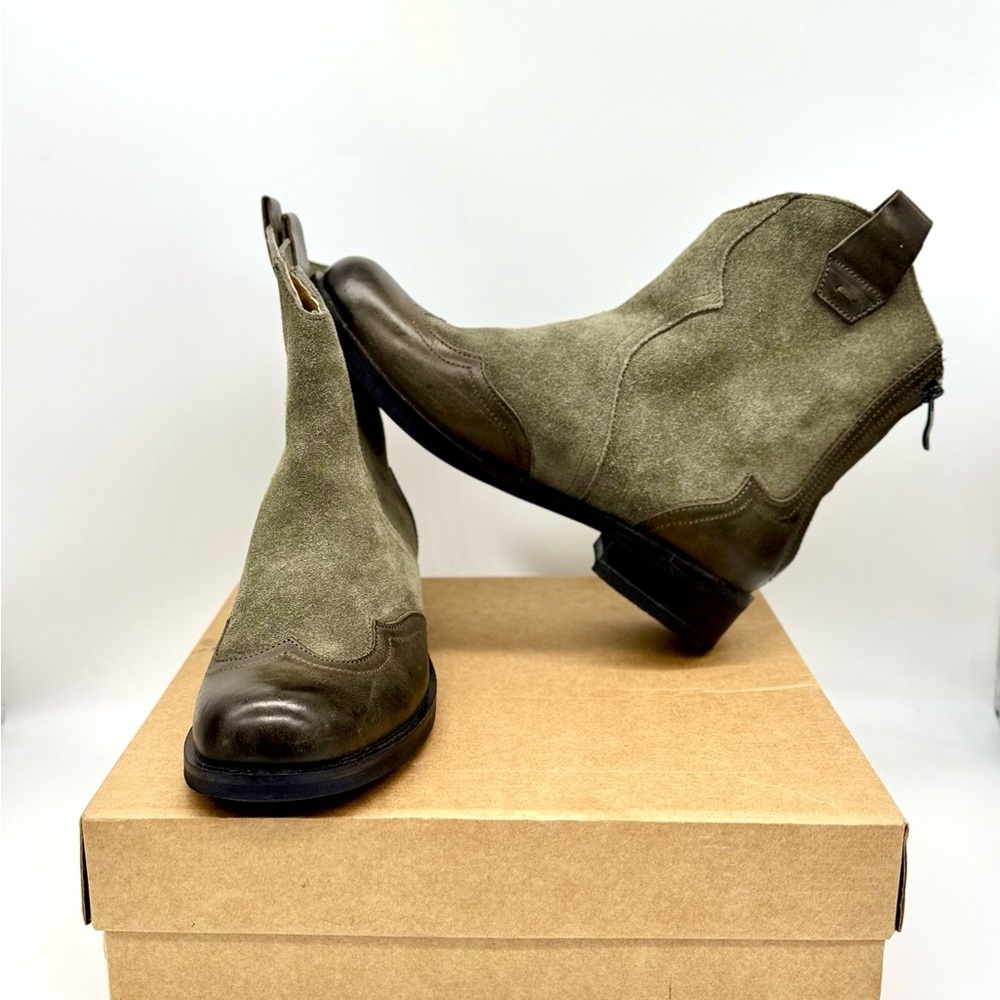 NEW BUSSOLA NORFOLK Olive Suede Women’s Western Cowboy Ankle Boots Size: 38/ 7.5 - Picture 5 of 7